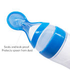 Solid Fresh Baby Bottle With Spoon , Baby Squeeze Feeder For 4 Months