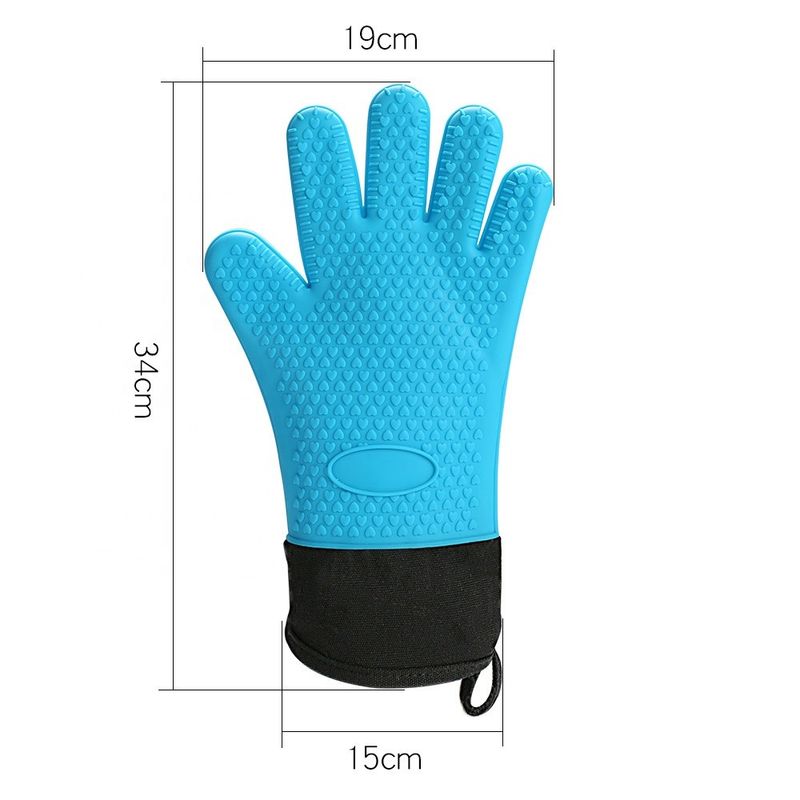 Double BBQ Silicone Oven Gloves Heat Resistant Harmless Practical