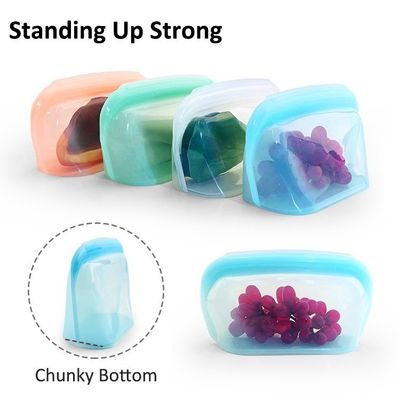 100% Food Grade Platinum Silicone LFGB Duurzaamheid Leakproof Silicone Food Bag Voor Vriesopslag